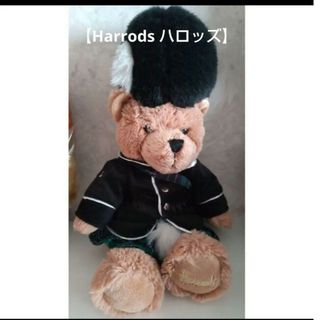 ハロッズ(Harrods)の1710【Harrods ハロッズ】ブラックベロア服の兵隊ベア(ぬいぐるみ)