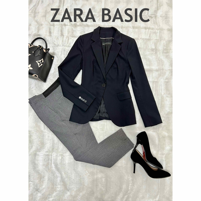 ZARA(ザラ)の【ZARA BASIC】 ブラックジャケット&グレーパンツ 美品 24レディース レディースのフォーマル/ドレス(スーツ)の商品写真