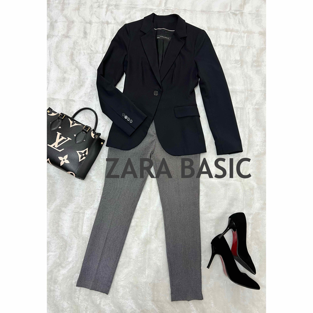 ZARA(ザラ)の【ZARA BASIC】 ブラックジャケット&グレーパンツ 美品 24レディース レディースのフォーマル/ドレス(スーツ)の商品写真