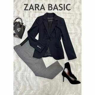 ザラ(ZARA)の【ZARA BASIC】 ブラックジャケット&グレーパンツ 美品 24レディース(スーツ)