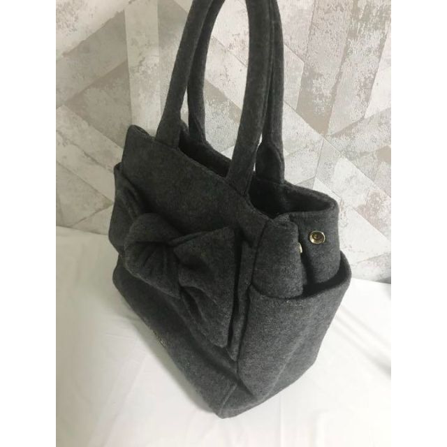 【美品】ジルスチュアート フェルト リボン ハンドバッグ トート 手提げ