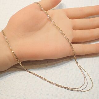 ■750(K18YG/WG/PG)ITALY 3連ネックレス 4.3g 40cm(ネックレス)