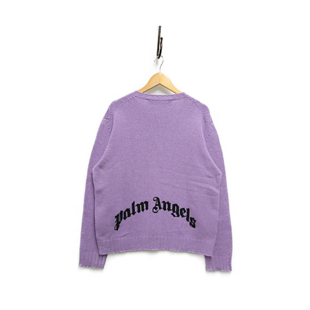 Palm Angels パームエンジェルス 背面ロゴ ウール ニット セーター パープル サイズXL 正規品 / 29993