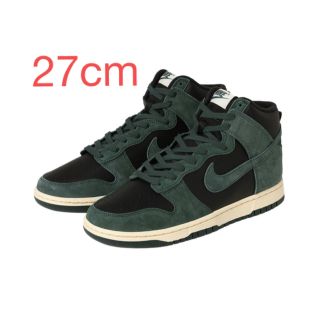 ナイキ(NIKE)のNike Dunk High  Black and Deep Green 27(スニーカー)