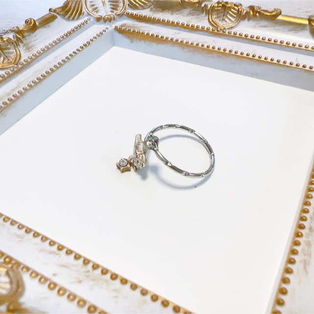 指輪　スタークリスタルリング ハンドメイドのアクセサリー(リング)の商品写真