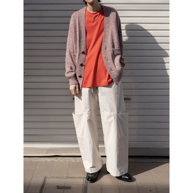 メンズ22ss MASU MELANGE LOOSE カーディガン JUICYPINK