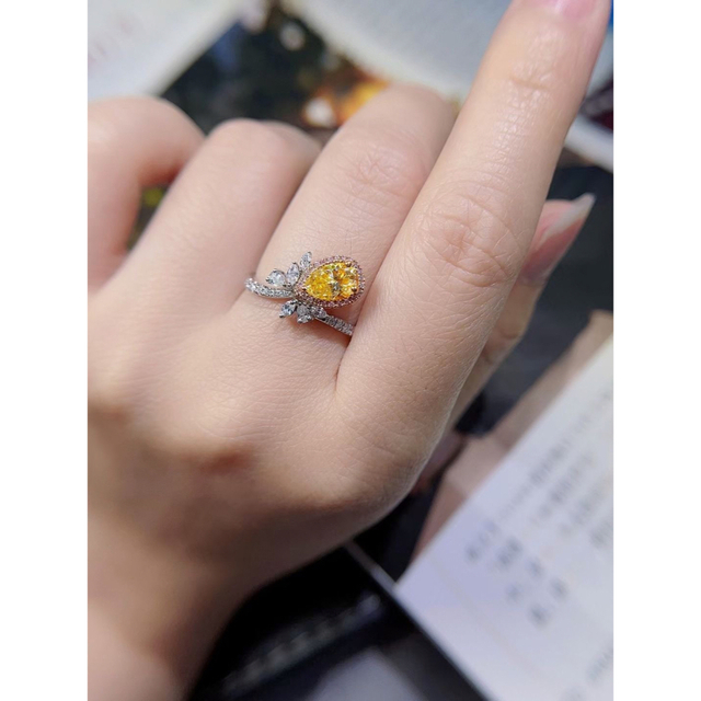 天然 イエロー ダイヤモンド   リング 0.88ctk18 ¥ レディースのアクセサリー(リング(指輪))の商品写真