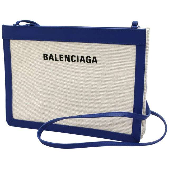 Balenciaga - バレンシアガ ショルダーバッグ ネイビー ポシェット キャンバス レザー 339937 BALENCIAGA バッグ
