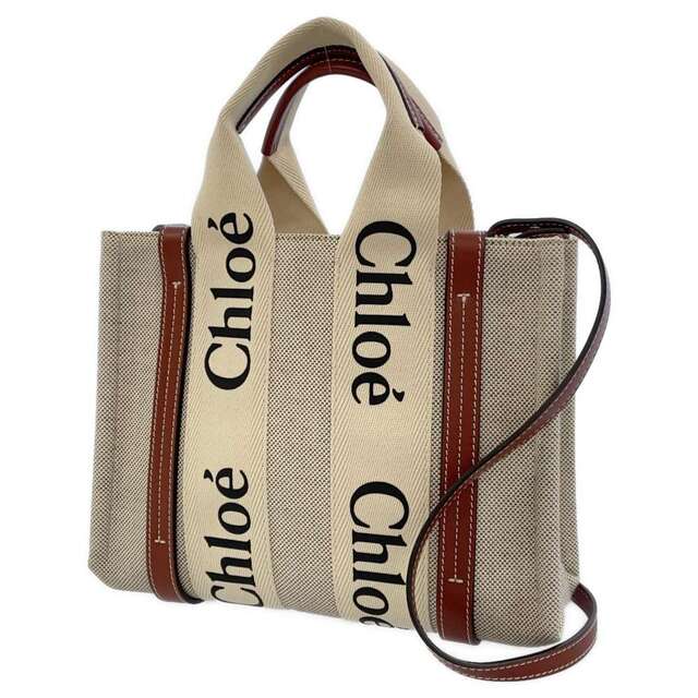 楽天カード分割】 Chloe クロエ トートバッグ ウッディ スモール CHC21WS397E6690U Chloe バッグ Woody ベージュ  ブラウン トートバッグ