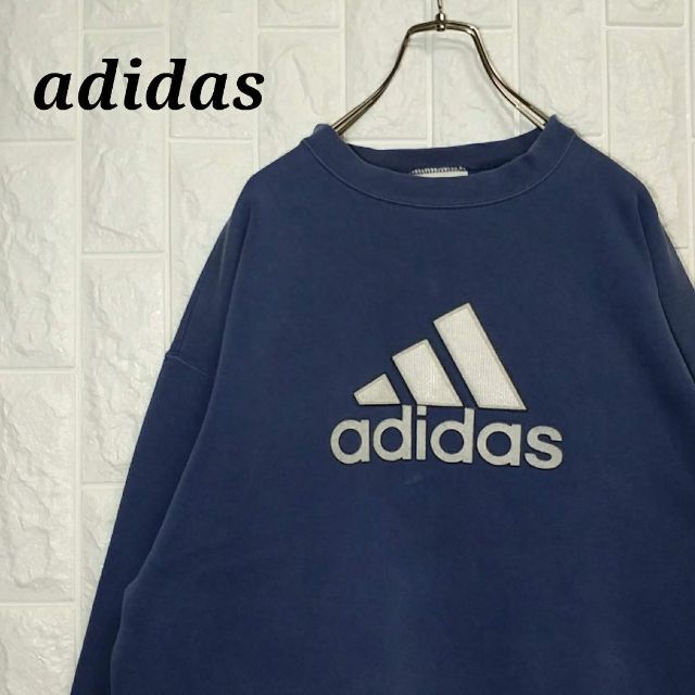 【レア】90s アディダス 刺繍ビッグロゴ スウェットトレーナー adidas