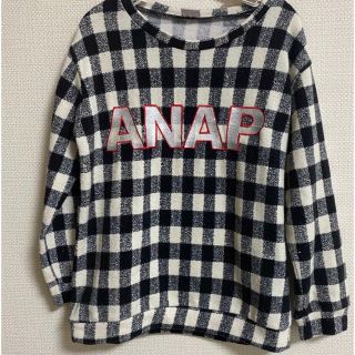 □ANAP KIDSロンTギンガムチェック黒120(Tシャツ/カットソー)