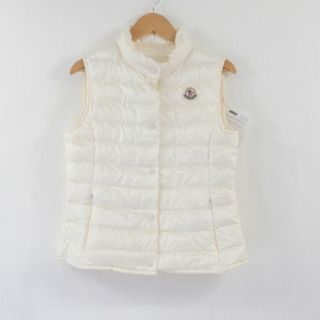 モンクレール(MONCLER)の美品 MONCLER モンクレール リアーネ ジレ ダウンベスト 1点 12A（XXS～XS相当） ナイロン100％ ロングセゾン キッズ ガールズ アイボリー レディース AU1280A44 (ベスト/ジレ)