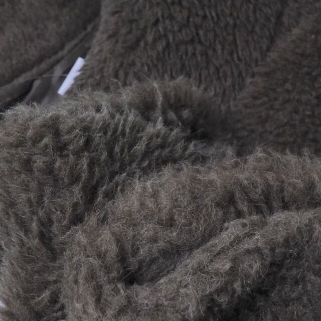 Max Mara(マックスマーラ)の MAXMARA マックスマーラ CASERTA ALPACA WOOL AND SILK テディベア ショート コート 1点 カーキ 40 アルパカ、ウール、シルク 白タグ ボア ファー バイカージャケット レディース AU1282W  レディースのジャケット/アウター(ロングコート)の商品写真