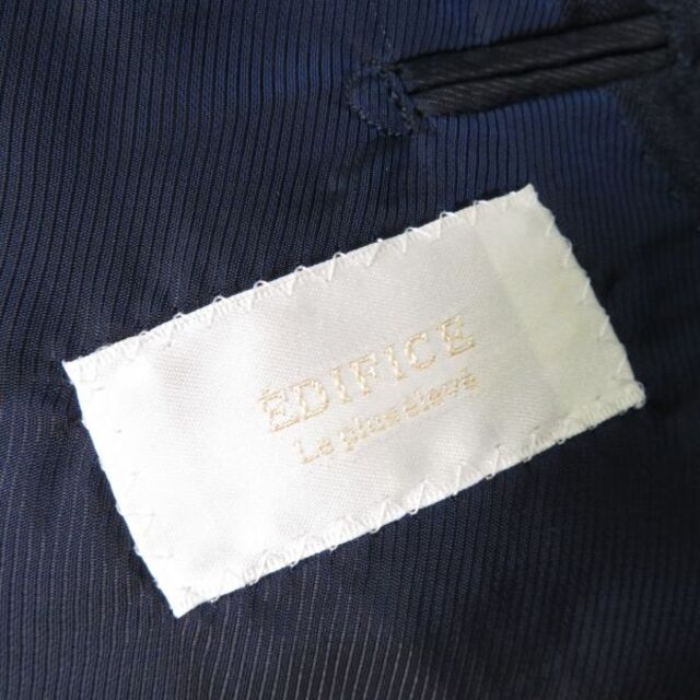 EDIFICE(エディフィス)の EDIFICE エディフィス スーツ 1点 ネイビー 50 ウール100％ 総裏 ストライプ カノニコ メンズ AM3904B11  メンズのスーツ(スーツジャケット)の商品写真