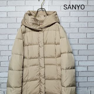 sanyo coat サンヨー　ダウンコート　クリーム　フーデット　三陽商会　9