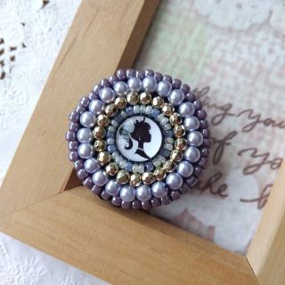H-1154】ビーズ刺繍ポニーフックの通販 by Selfish fitter ラクマ店