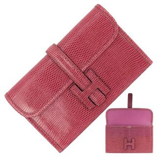 エルメス(Hermes)のエルメス クラッチバッグ ピンク トカゲ革 ジジェ ミニ 美品 h-j451(クラッチバッグ)