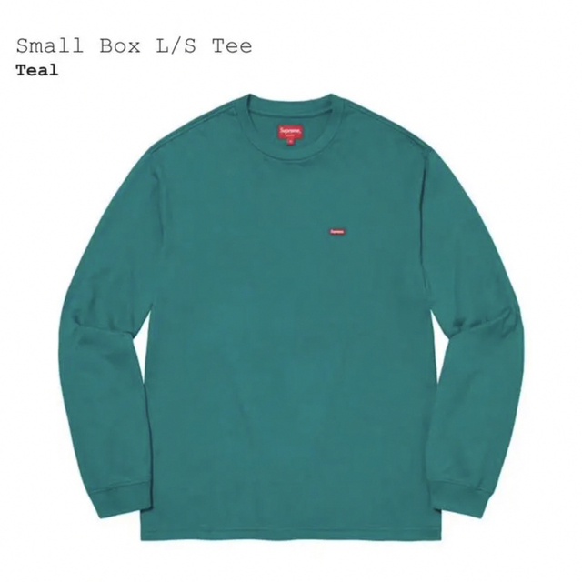 Supreme small box L/S tee teal Lサイズ