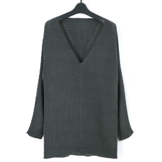 イッセイミヤケ 10SS ストレッチプリーツVネックプルオーバーシャツ