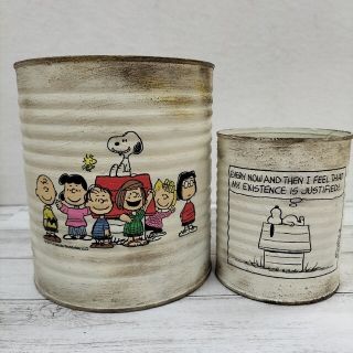 スヌーピー(SNOOPY)のSNOOPY　リメイク缶　4個セット　リメ缶　リメイク鉢　⑯(プランター)