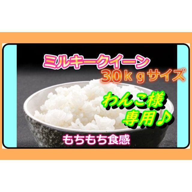 わんこ様専用　令和4年ミルキークイーン玄米30KG　大袋版 食品/飲料/酒の食品(米/穀物)の商品写真