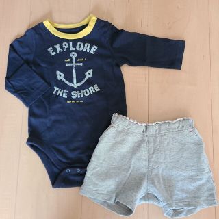 ベビーギャップ(babyGAP)のベビーギャップ長袖ロンパース　ティンカーベル短パン　70　男の子(ロンパース)