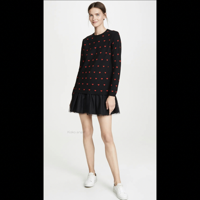 RED VALENTINO(レッドヴァレンティノ)のRED VALENTINO(レッド　ヴァレンティノ) ハート柄ワンピース レディースのワンピース(ひざ丈ワンピース)の商品写真