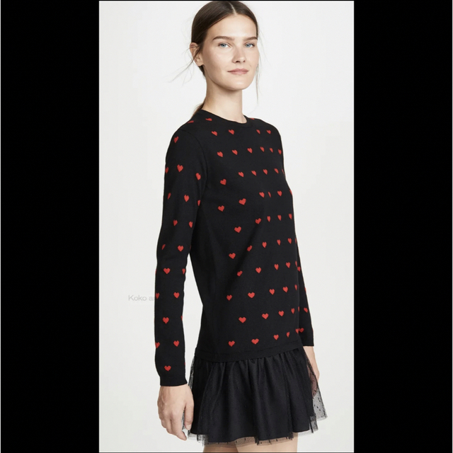 RED VALENTINO(レッドヴァレンティノ)のRED VALENTINO(レッド　ヴァレンティノ) ハート柄ワンピース レディースのワンピース(ひざ丈ワンピース)の商品写真