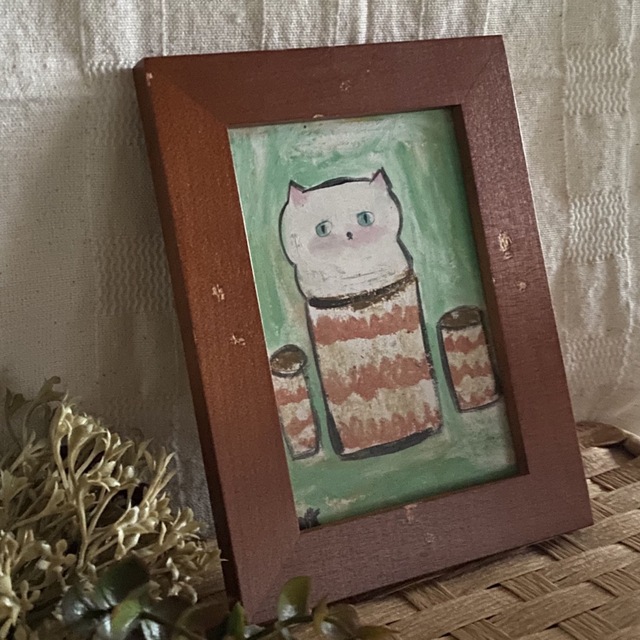 絵画。原画【Delicious coffee cat】02 エンタメ/ホビーの美術品/アンティーク(絵画/タペストリー)の商品写真