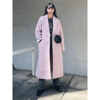 マウジー(moussy)のMOUSSY SINGLE CHESTER コート ピンク　S 未使用(チェスターコート)