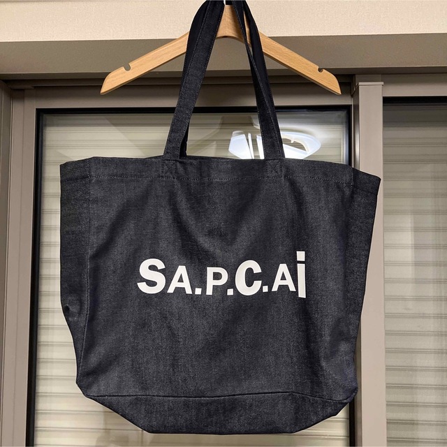 A.P.C. × sacai】リバーシブルトートバッグLネイビー-