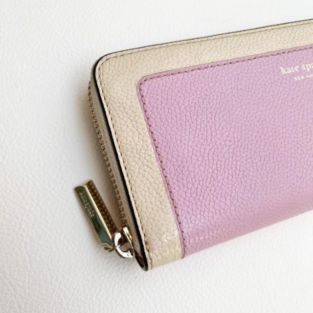 新品 ケイトスペード kate spade 長財布(ラウンドファスナー) ジップ アラウンド コンチネンタル ウォレット ベージュ ピンク系