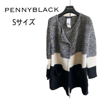 ペニーブラック(PENNY BLACK)のPENNYBLACKペニーブラック☆ ツーブロック編み カーディガン ブラック系(カーディガン)