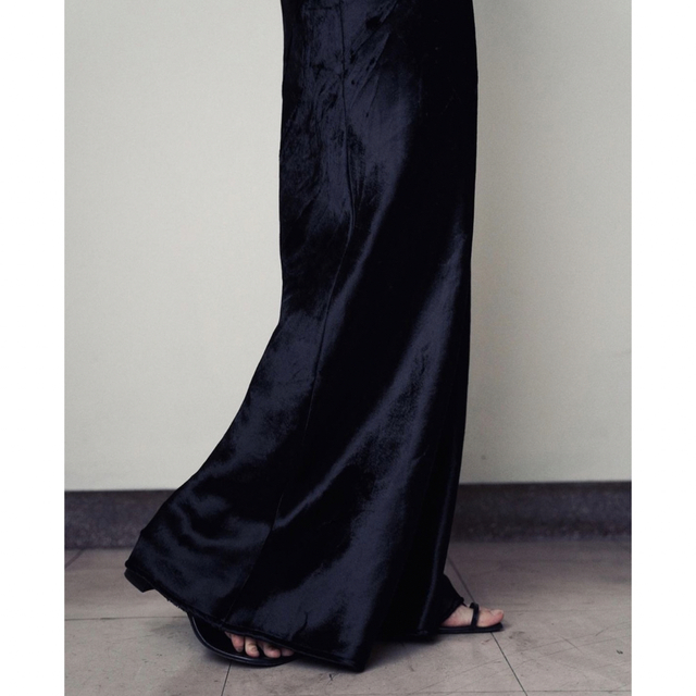 ENOF velvet long skirt black Mレディース