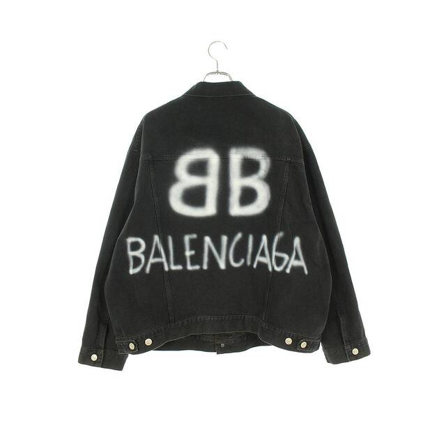 セール 登場から人気沸騰 TIWA2 678354 22SS バレンシアガ - Balenciaga スプレーペイントBBロゴデニムジャケット S メンズ Gジャン+デニムジャケット