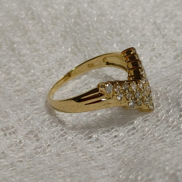 K18 シャンパンブラウンダイヤモンド0.50ctデザインリング レディースのアクセサリー(リング(指輪))の商品写真