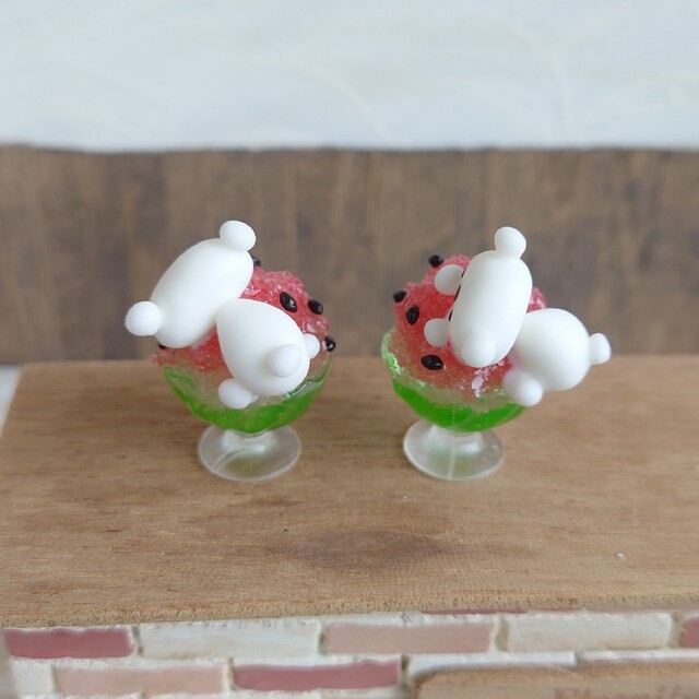 オーダーページ✾しろくまちゃんのっけスイカかき氷 - おもちゃ オーダーページ✾しろくまちゃんのっけスイカかき氷 - おもちゃ