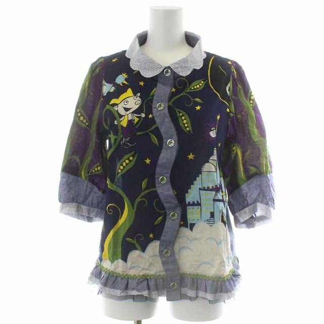 ALBEROBELLO olleborebla ブラウス シャツ 紺 トップス トップス