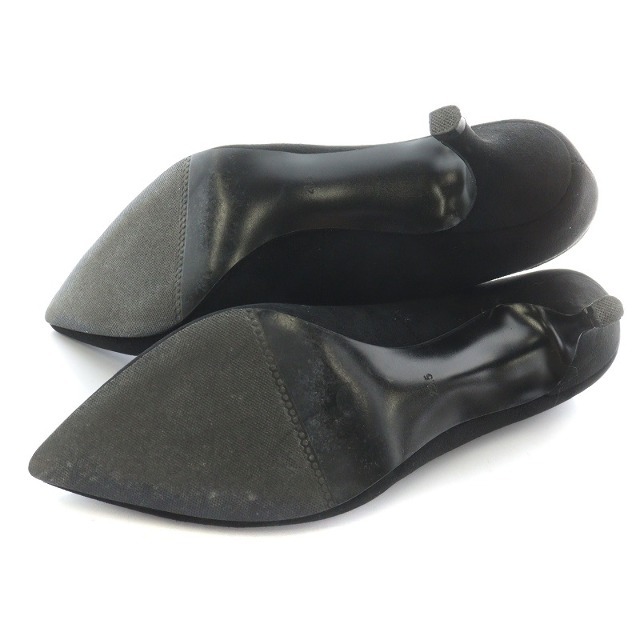 Adam et Rope'(アダムエロぺ)のアダムエロペ パンプス スエード ヒール 23.5 黒 ブラック レディースの靴/シューズ(ハイヒール/パンプス)の商品写真