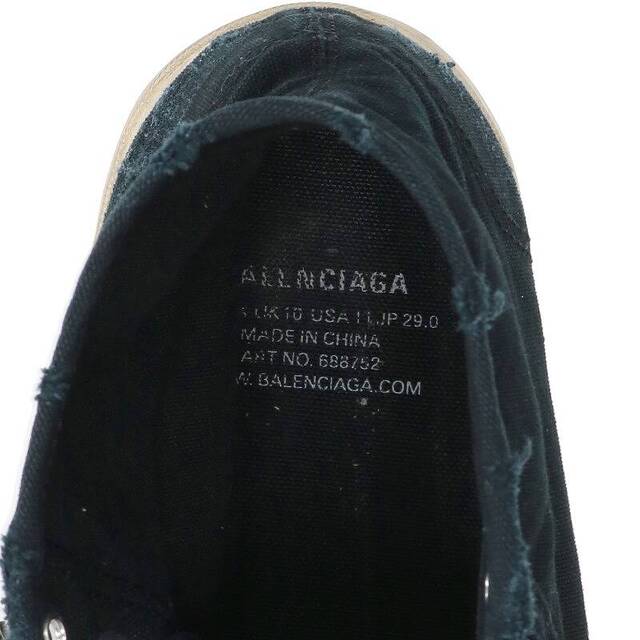 Balenciaga(バレンシアガ)のバレンシアガ PARIS HIGH TOP ユーズド加工ハイカットスニーカー メンズ 44 メンズの靴/シューズ(スニーカー)の商品写真