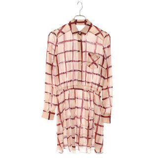 レッドヴァレンティノ(RED VALENTINO)のレッドヴァレンティノ JR0VA146208 チェック柄シャツワンピース レディース 40(ロングワンピース/マキシワンピース)