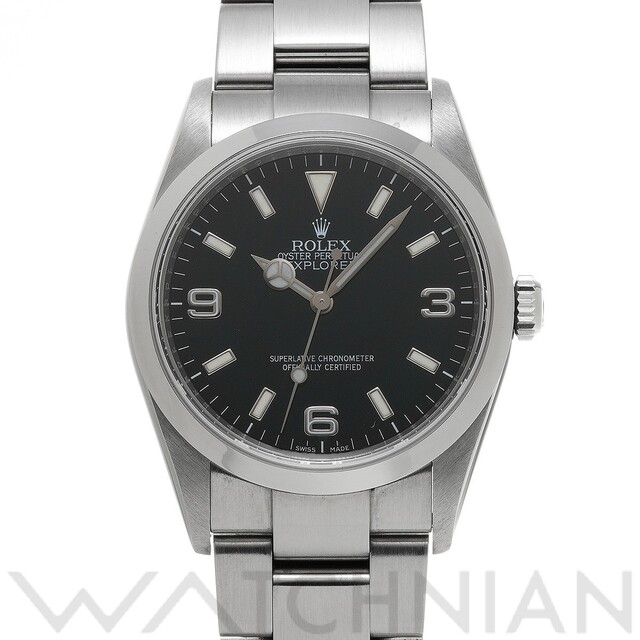 ROLEX - 中古 ロレックス ROLEX 114270 V番(2008年頃製造) ブラック メンズ 腕時計