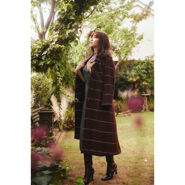 Her lip to(ハーリップトゥ)のHerringbone Wool-Blend Chester Coat レディースのジャケット/アウター(チェスターコート)の商品写真