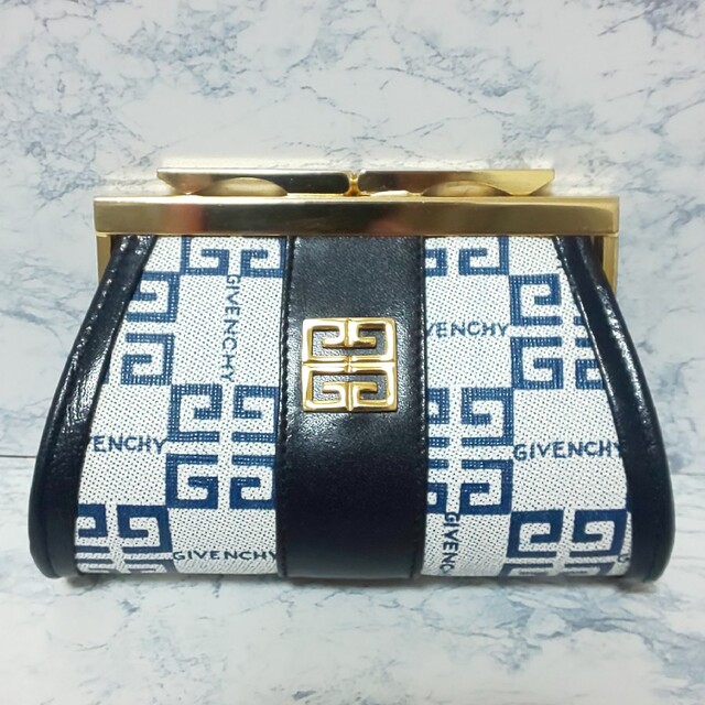 【極美品/希少】GIVENCHY ヴィンテージ がま口コインケース 4Gロゴ総柄