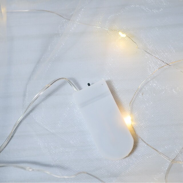 オーガンジーライトセット【5m】led3m30球❁¨̮ウェルカムスペース誕生日 ハンドメイドの素材/材料(生地/糸)の商品写真