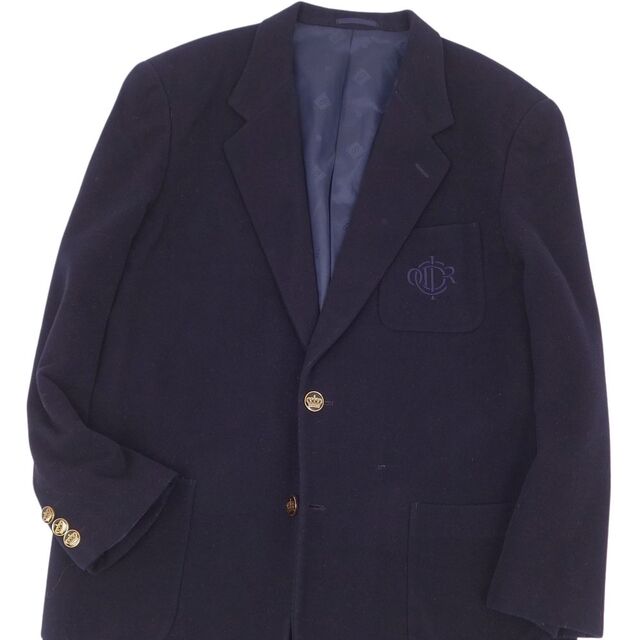 美品 Vintage クリスチャンディオール Christian Dior Monsieur ジャケット ブレザー テーラード ウール カシミヤ  アウター メンズ LL ネイビー