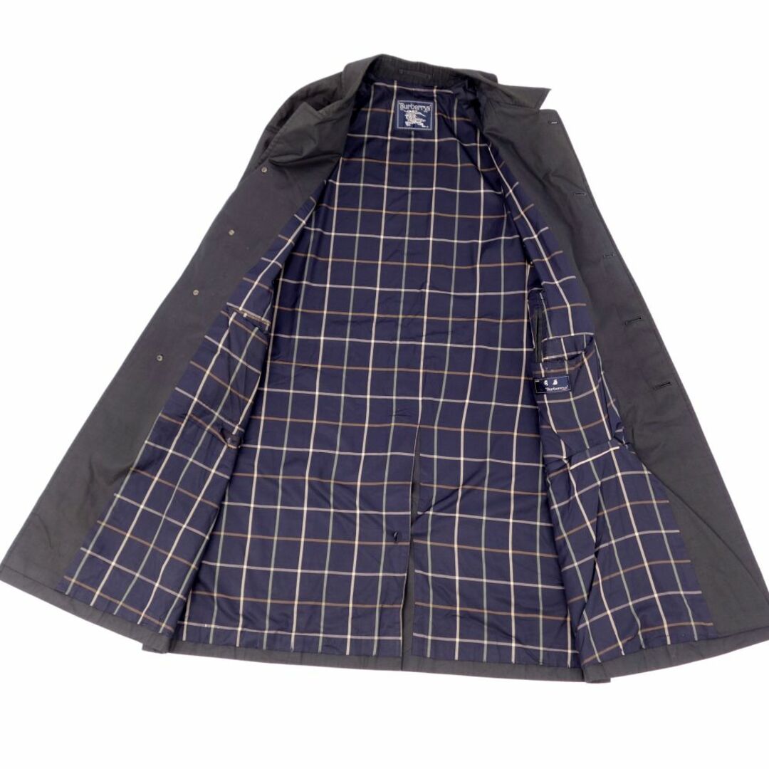 BURBERRY(バーバリー)のVintage バーバリー Burberrys コート ステンカラーコート バルマカーンコート 裏チェック アウター メンズ 94-175-6(L相当) チャコールブラック メンズのジャケット/アウター(ステンカラーコート)の商品写真