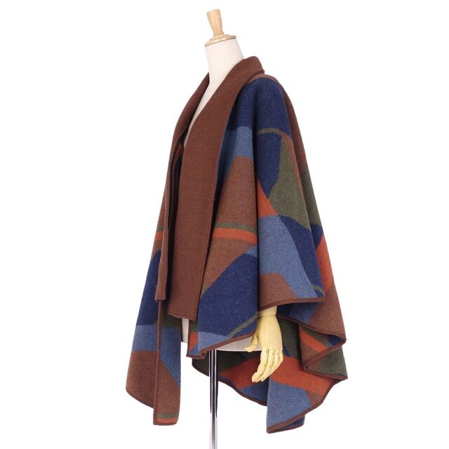 美品 Vintage クリスチャンディオール Christian Dior ポンチョ コート ケープ チェック ウール アウター レディース M マルチカラー
