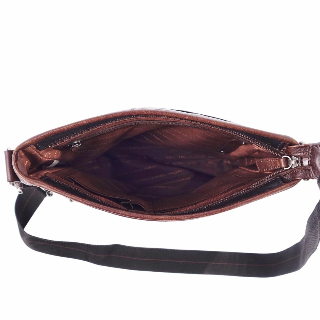 イケテイ IKETEI バッグ ショルダーバッグ クロスボディ カーフレザー 本革 カバン メンズ ブラック/ブラウン メンズのバッグ(ショルダーバッグ)の商品写真