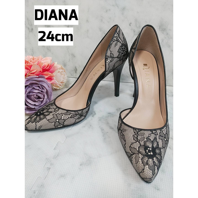 DIANA(ダイアナ)の【極美品】DIANA ダイアナ レースパンプス サイズ24cm レディースの靴/シューズ(ハイヒール/パンプス)の商品写真